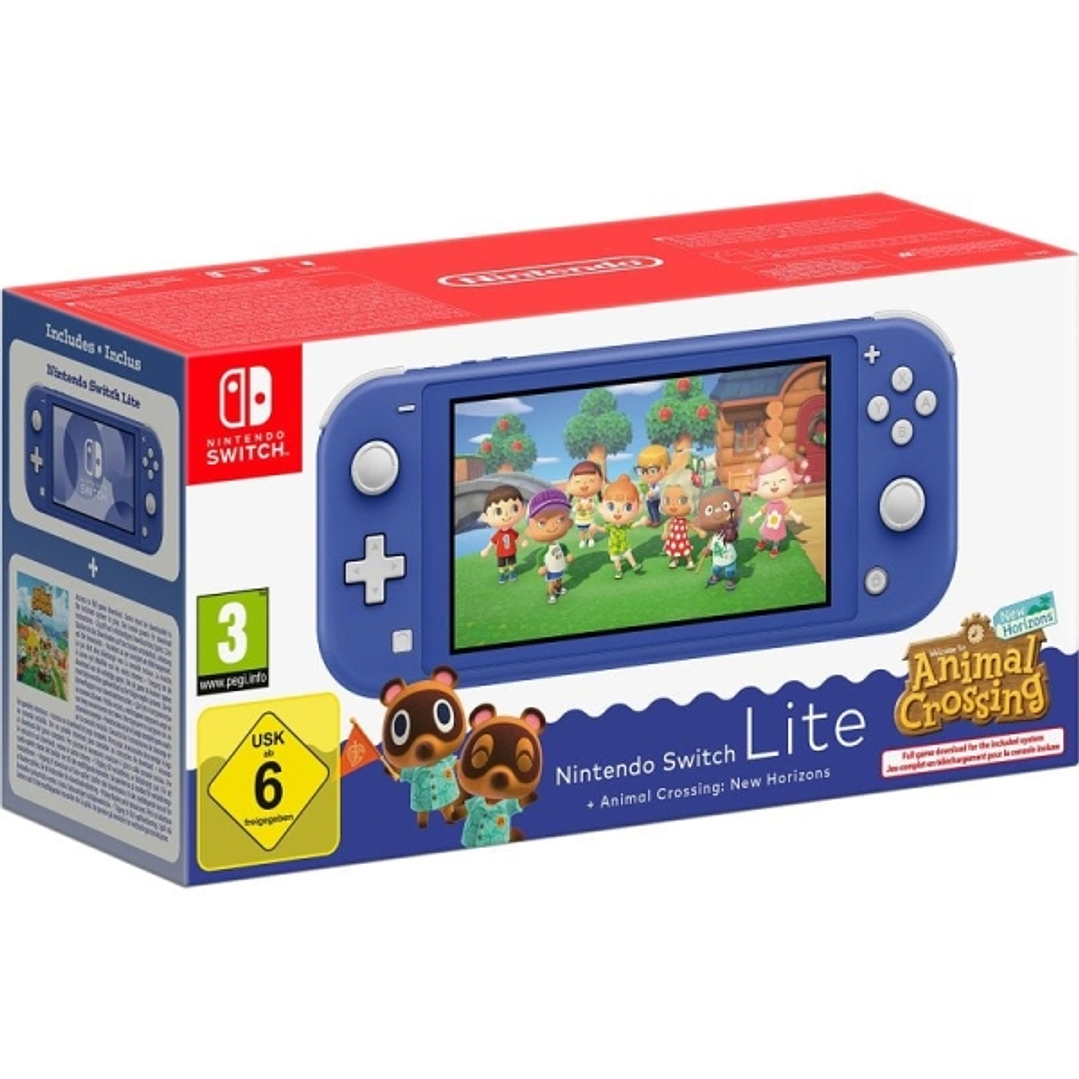 Nintendo Pack Consola Portatil Nintendo Switch Lite con Videojuego Animal Crossing - Tegra Nvidia - NFC - Multijugador - Pantalla Tactil LCD de 5.5