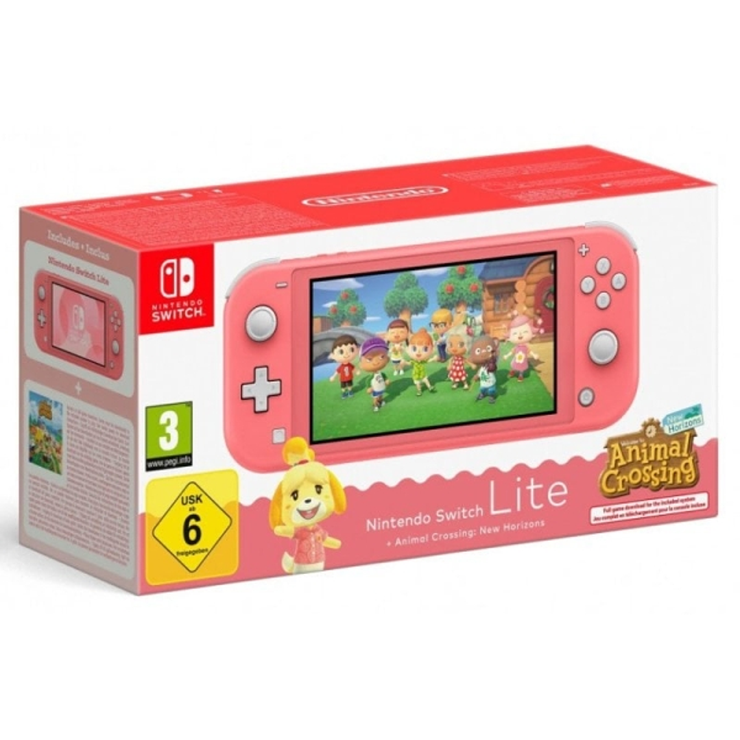 Nintendo Pack Consola Portatil Nintendo Switch Lite con Videojuego Animal Crossing - Tegra Nvidia - NFC - Multijugador - Pantalla Tactil LCD de 5.5