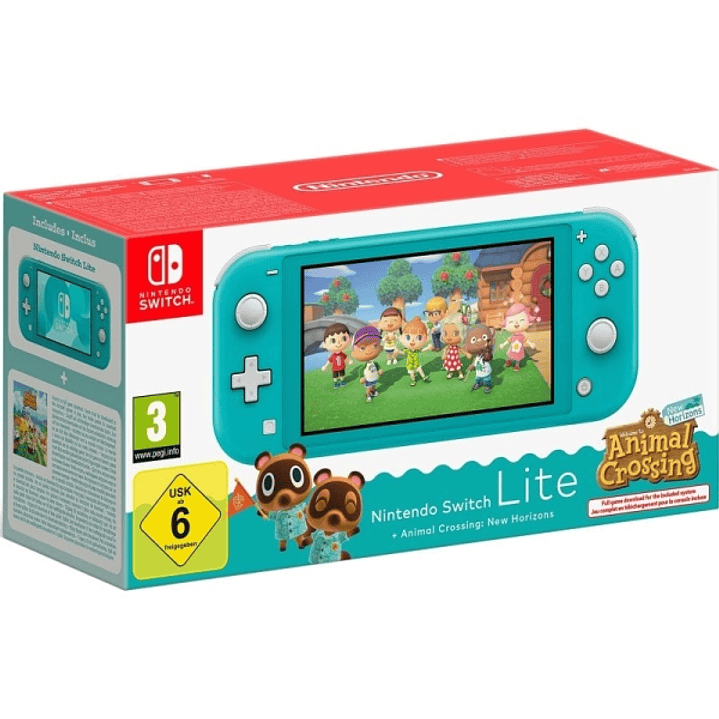 Nintendo Pack Consola Portatil Nintendo Switch Lite con Videojuego Animal Crossing - Tegra Nvidia - NFC - Multijugador - Pantalla Tactil LCD de 5.5
