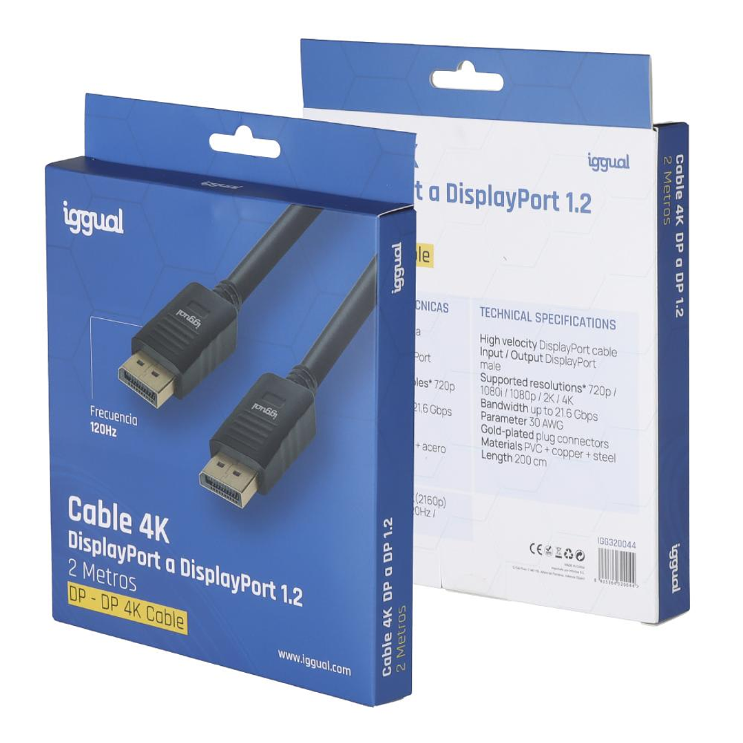 iggual Cable DisplayPort (M) 1.2 4K@60hz 2 metros 2