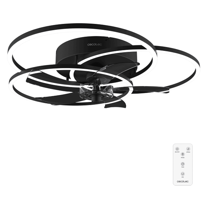 Cecotec EnergySilence LampAero 670 FlowLight Ventilador de Techo con 5 Aspas y Luz - 20W - Estilo Geometrico Original - 3 Tonos LED - Temporizador - 3 1
