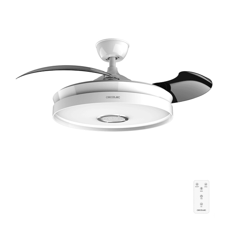 Cecotec EnergySilence Aero 4360 Invisible Sound Ventilador de Techo con Luz LED - 35W - Aspas Retractiles - Bluetooth - Mando a Distancia - Temporizad 1