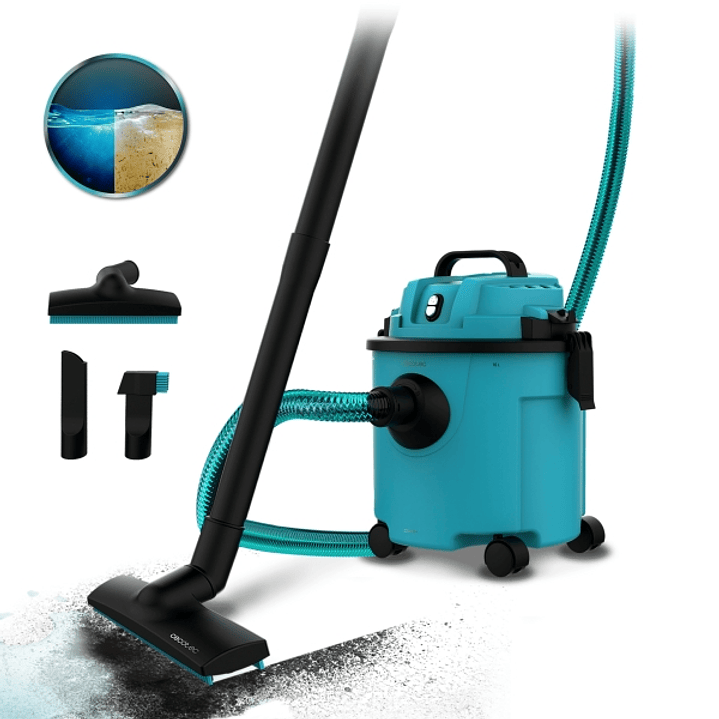 Cecotec Conga Rockstar Wet and Dry Compact Plus Aspirador de Trineo para Solidos y Liquidos - 1200W - Deposito de 16L - Funcion de Soplado - Incluye A 1