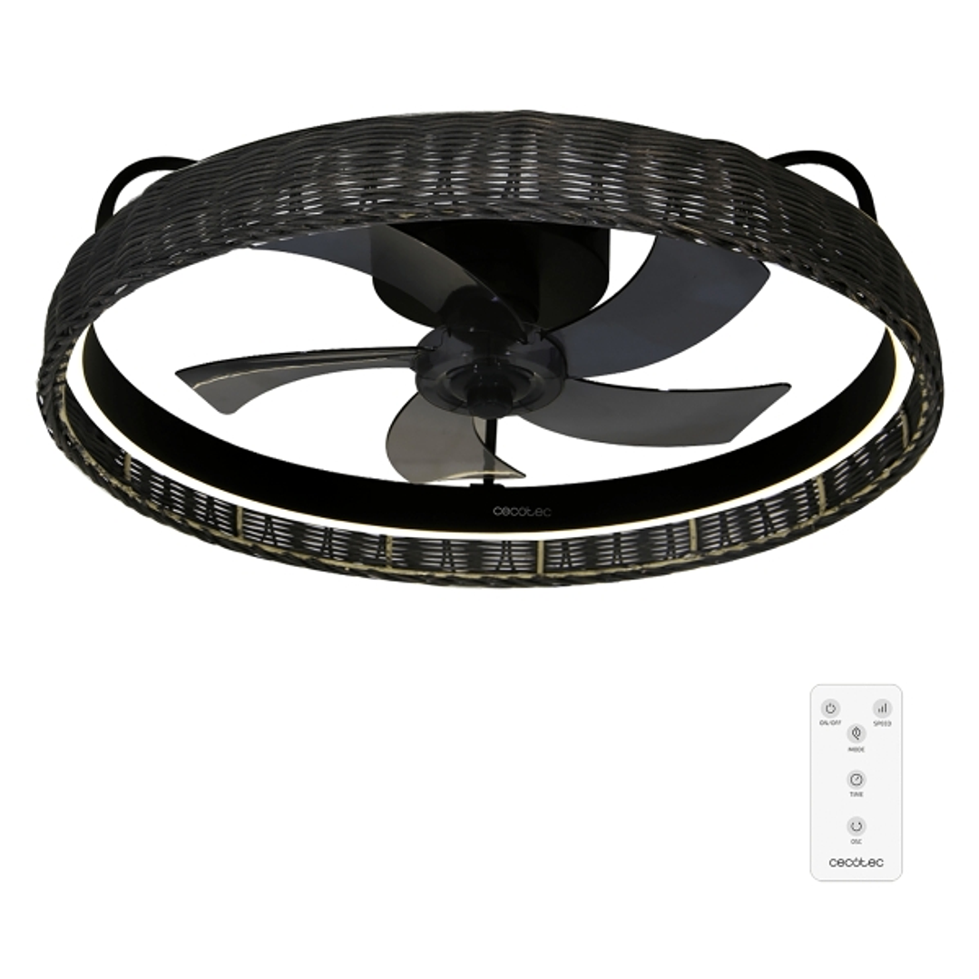 Cecotec EnergySilence LampAero 600 Black Design Ventilador de Techo con 5 Aspas de 17