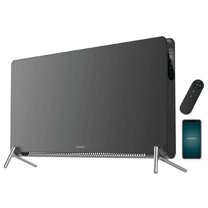 Cecotec ReadyWarm 7200 Design Connected Convector Electrico - 1800W - Control Remoto y App - Temporizador - Seguridad con Autoapagado - LED Tactil - C 1