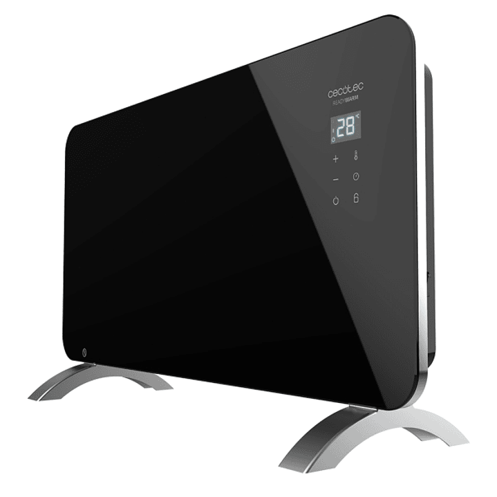 Cecotec Ready Warm 6720 Crystal Connection Convector de Cristal Templado - 1500W - Cobertura hasta 15m2 - Control Wi-Fi - LED Tactil - 2 Niveles de Po 1