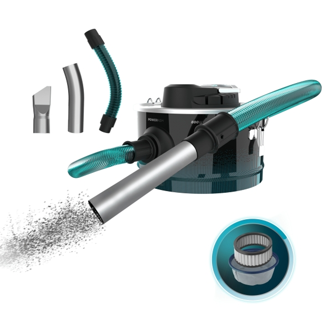 Cecotec Conga Ash 2000 Home Aspirador de Cenizas - 800W - Acero Inoxidable - Capacidad 10L - Tubo Reforzado Metalico - Boquilla de 38mm - Incluye Mang 1