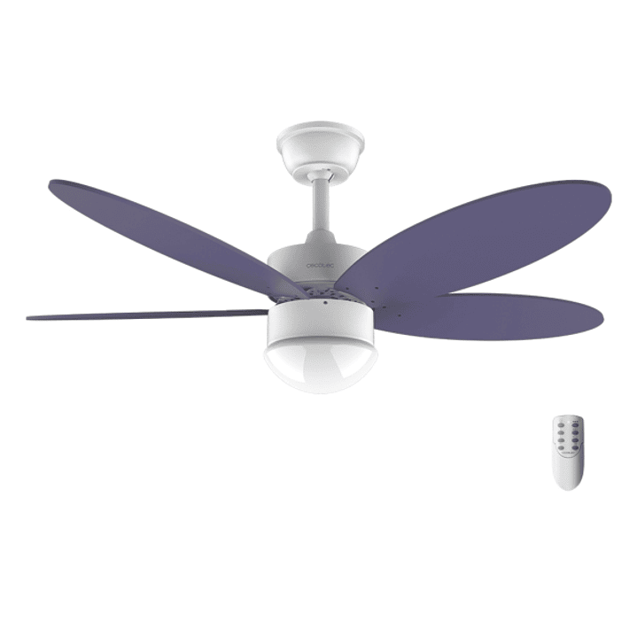 Cecotec EnergySilence Aero 4260 Purple Ventilador de Techo con 5 Aspas Reversibles y Luz LED Integrada - 40W - Diametro de 42