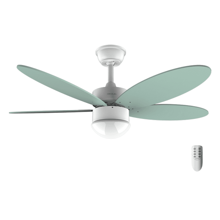 Cecotec EnergySilence Aero 4260 Mint Ventilador de Techo con 5 Aspas Reversibles y Luz LED - 40W - Diametro de 42