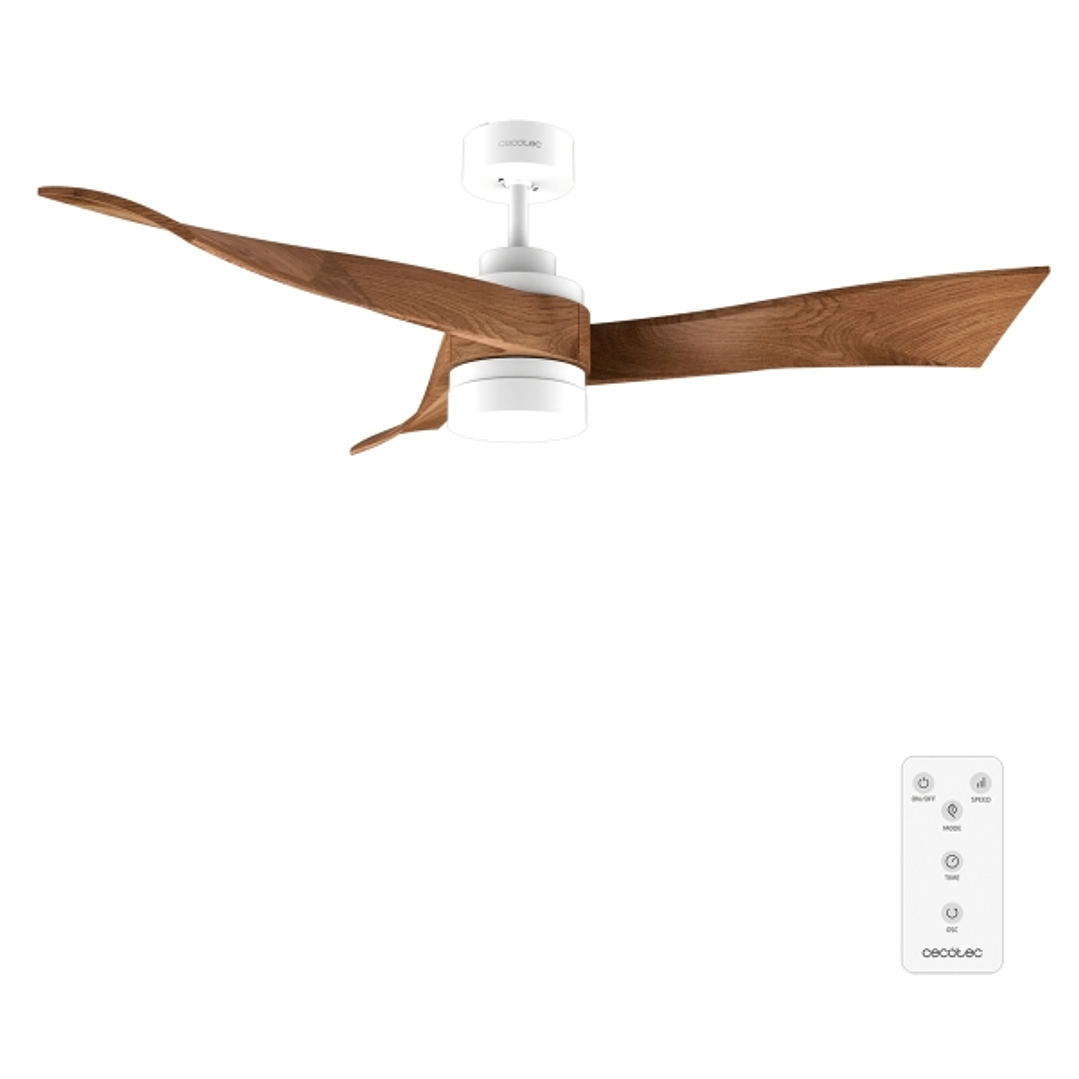 Cecotec EnergySilence Aero 5280 DarkWood Ventilador de Techo con 3 Aspas de Madera y Luz - 40W - Diametro de 52