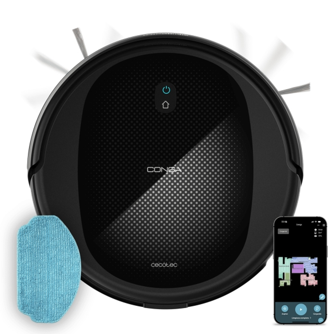 Cecotec Conga M20 Robot Aspirador 4 en 1 - 7000Pa - Navegacion Giroscopica Eficaz - Autonomia hasta 160min - Cepillo Multifuncion - Control Via App -  1