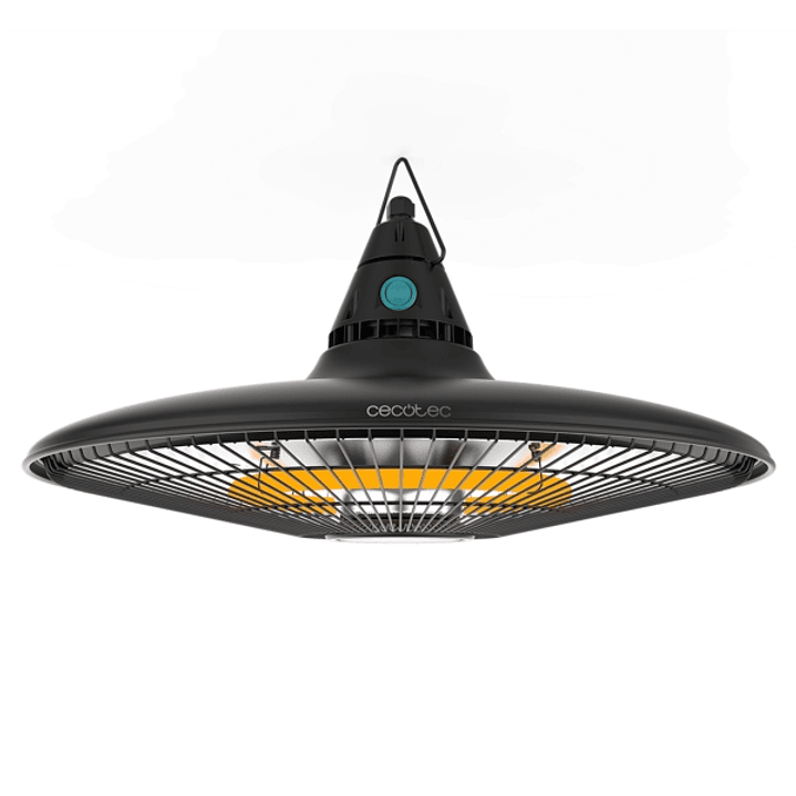 Cecotec ReadyWarm 1500 Power Ceiling Estufa Halogena de Techo para Exterior - Potencia de 1500W - Proteccion IP65 - Calienta hasta 10m2 - Incluye Mand 1