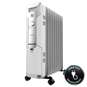 Cecotec ReadyWarm 9000 Space Radiador de Aceite con 9 Modulos de 150x580mm - 2000W - Calienta hasta 20m2 - 3 Niveles de Potencia - Facil Transporte - 