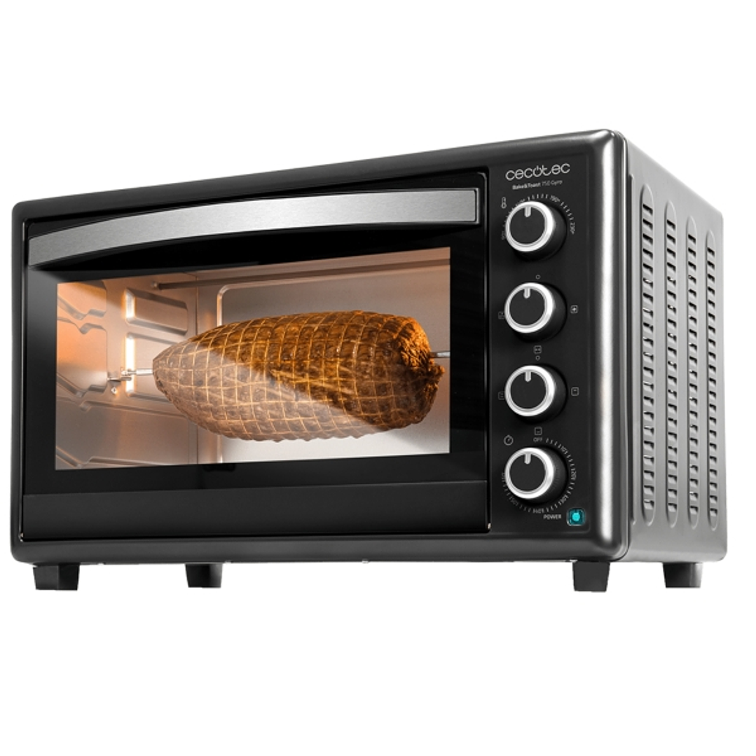Cecotec Bake and Toast 4600 Gyro Horno de Sobremesa - 2000W - Capacidad de 46L - Rustidor Giratorio 360º - Cocina por Conveccion - Puerta Doble de Cri 1