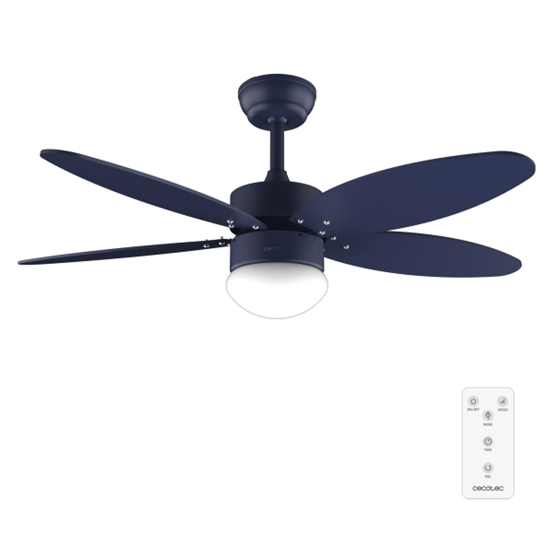 Cecotec EnergySilence Aero 4260 Full Purple Ventilador de Techo con 5 Aspas Reversibles y Luz - 40W - Diametro de 42