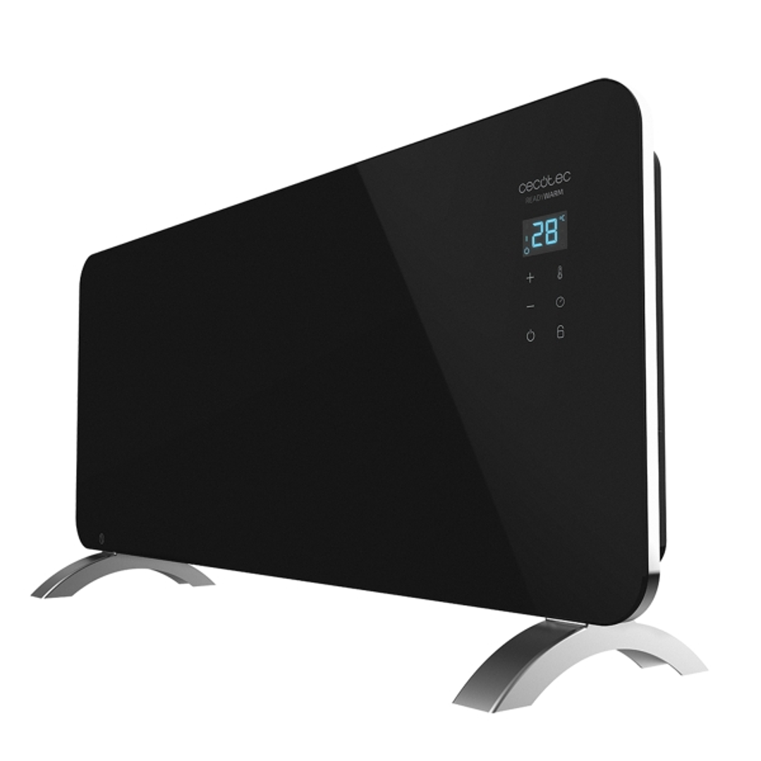 Cecotec Ready Warm 6770 Crystal Connection Convector de Cristal Templado - 2000W - Cobertura hasta 20m2 - Control Wi-Fi con App - LED Tactil - 2 Nivel 1