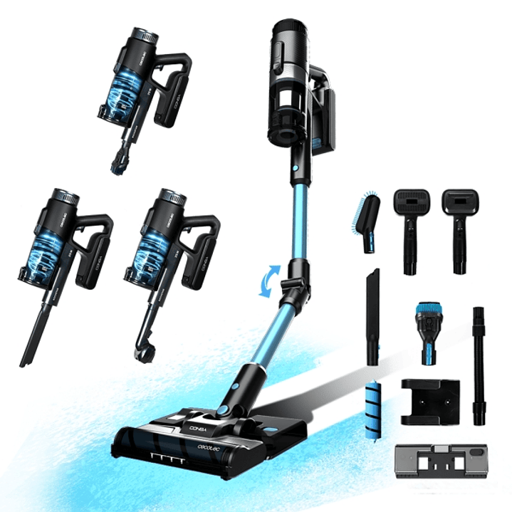 Cecotec Conga Rockstar 1500 Ray Ergowet Animal Aspirador Escoba Vertical sin Cable - 215W - 12kPa - Autonomia de 60min - Deposito de Agua - Cepillo Mi 1