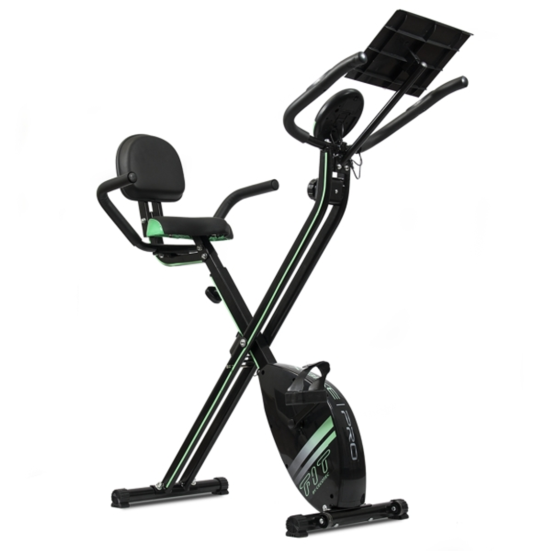 Cecotec X-Bike Pro Bicicleta Estatica Plegable - LCD - 8 Niveles - Resistencia Magnetica - Respaldo y Manillar Ajustables - Volante 2.5kg - Soporte pa 1