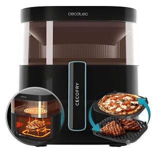 Cecotec Cecofry DuoHeat 6000 Freidora sin Aceite - 2200W - Capacidad 6L - Dosificador de Agua Automatico - Ventana con Luz Interior - Panel Multifunci