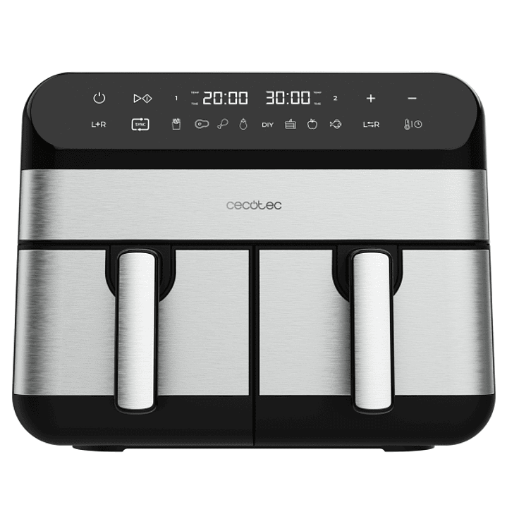 Cecotec Cecofry Advance 9000 Inox Freidora sin Aceite Doble - 2800W - Capacidad de 9L - Rango de 80 a 200°C - 8 Programas Preconfigurados - Acero Inox 1