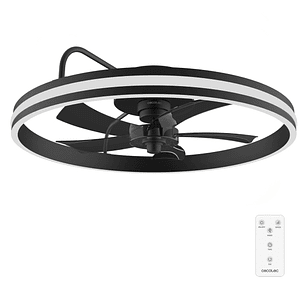 Cecotec EnergySilence LampAero 650 FlowLight Ventilador de Techo con 5 Aspas y Luz - 20W - Aro LED con 3 Tonos - Diametro de 22