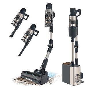 Cecotec Conga Rockstar 5500 Hurricane Station Flex Aspirador Escoba Vertical sin Cable - 700W - Autovaciado - Autonomia 90min - 30kPa - Luz LED - Bate