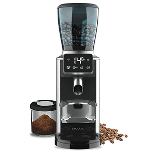 Cecotec SteelMill Touch Molinillo Electrico de Cafe - Potencia de 150W - Acero Inoxidable - Panel Tactil - 30 Niveles de Molienda - Sistema de Muelas 