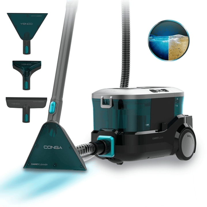 Cecotec Conga CarpetClean 10000 EasyHome Aspirador para Tapiceria - 800W - Accesorio para Ventanas - Doble Deposito - Ruedas Incorporadas - Radio de 7 1