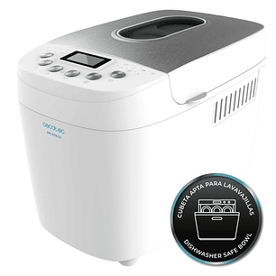 Cecotec Bread and Co 1500 PerfectCook Panificadora Automatica - 850W - 15 Programas Automaticos - 2 Resistencias - Apto para Lavavajillas - Tostado en