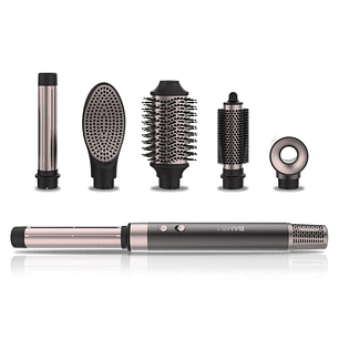 Cecotec Bamba CeramicCare AirGlam Moldeador de Cabello - 6 Cabezales Intercambiables - Revestimiento Ceramico - Control de Temperatura - Funcion Aire 