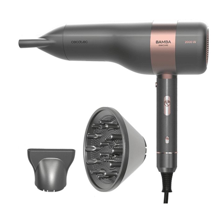 Cecotec Bamba IoniCare 6000 RockStar Vision Secador de Pelo - Pantalla LCD - Control de Temperatura y Velocidad - Iones Negativos - Incluye Boquilla y 1