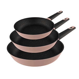 Cecotec Polka Experience Gravity Pack de 3 Sartenes de 20, 24 y 28cm - Aluminio Fundido - Teflon Antiadherente - Libre de PFOA - Compatible con Inducc