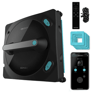 Cecotec Conga Windroid 1490 TwerkingSpray Connected Robot Limpiacristales - Multisuperficie - 8 Modos - Doble Spray - Control Via App y Mando - Alcanc