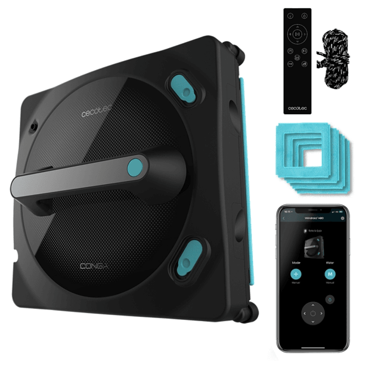 Cecotec Conga Windroid 1490 TwerkingSpray Connected Robot Limpiacristales - Multisuperficie - 8 Modos - Doble Spray - Control Via App y Mando - Alcanc 1