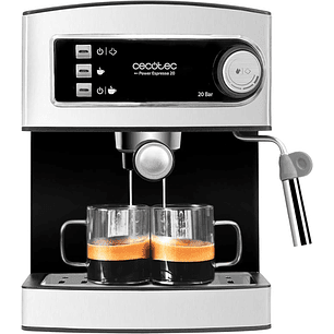 Cecotec Power Espresso 20 Cafetera Express Automatica - Potencia de 850W - Bomba de 20 Bares - Deposito de 1.5L - Doble Salida - Vaporizador Orientabl