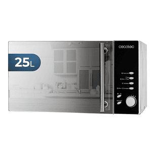 Cecotec Convection 2500 Microondas - Potencia de 900W - Grill 1950W - Capacidad 25L - 8 Funciones Preconfiguradas - Pantalla LED - Seguro Infantil - A