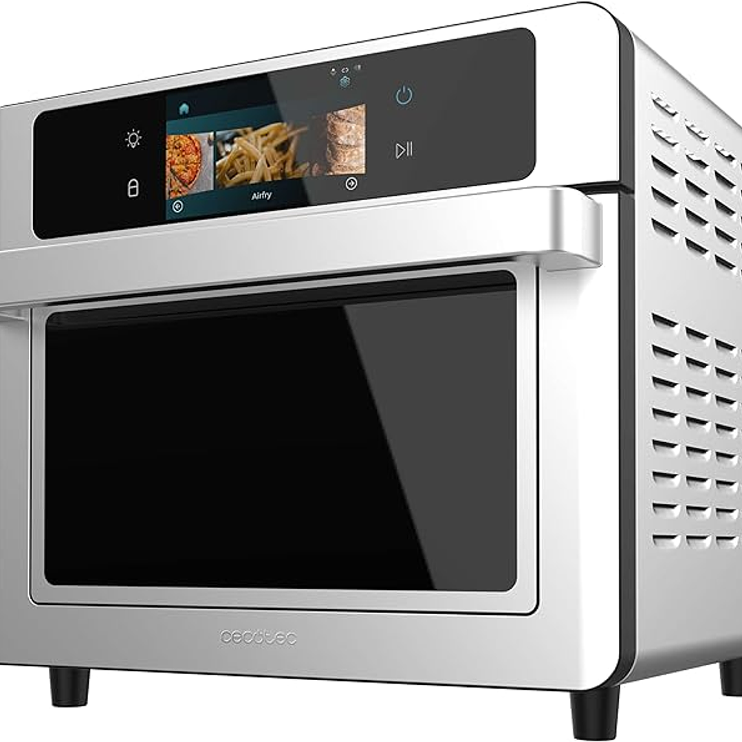 Cecotec Bake&Fry 3000 Touch Steel Connected Horno con Funcion Freidora sin Aceite - 1700W - Capacidad de 30L - Pantalla Tactil - WiFi - 10 Modos - Acc 1
