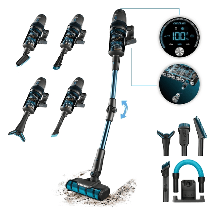 Cecotec Conga Rockstar 11500 Odyssey ErgoFlex Aspirador Escoba Vertical sin Cable - 850W - 30kPa - Autonomia 90min - Cepillo Motorizado - Tubo Flexibl 1