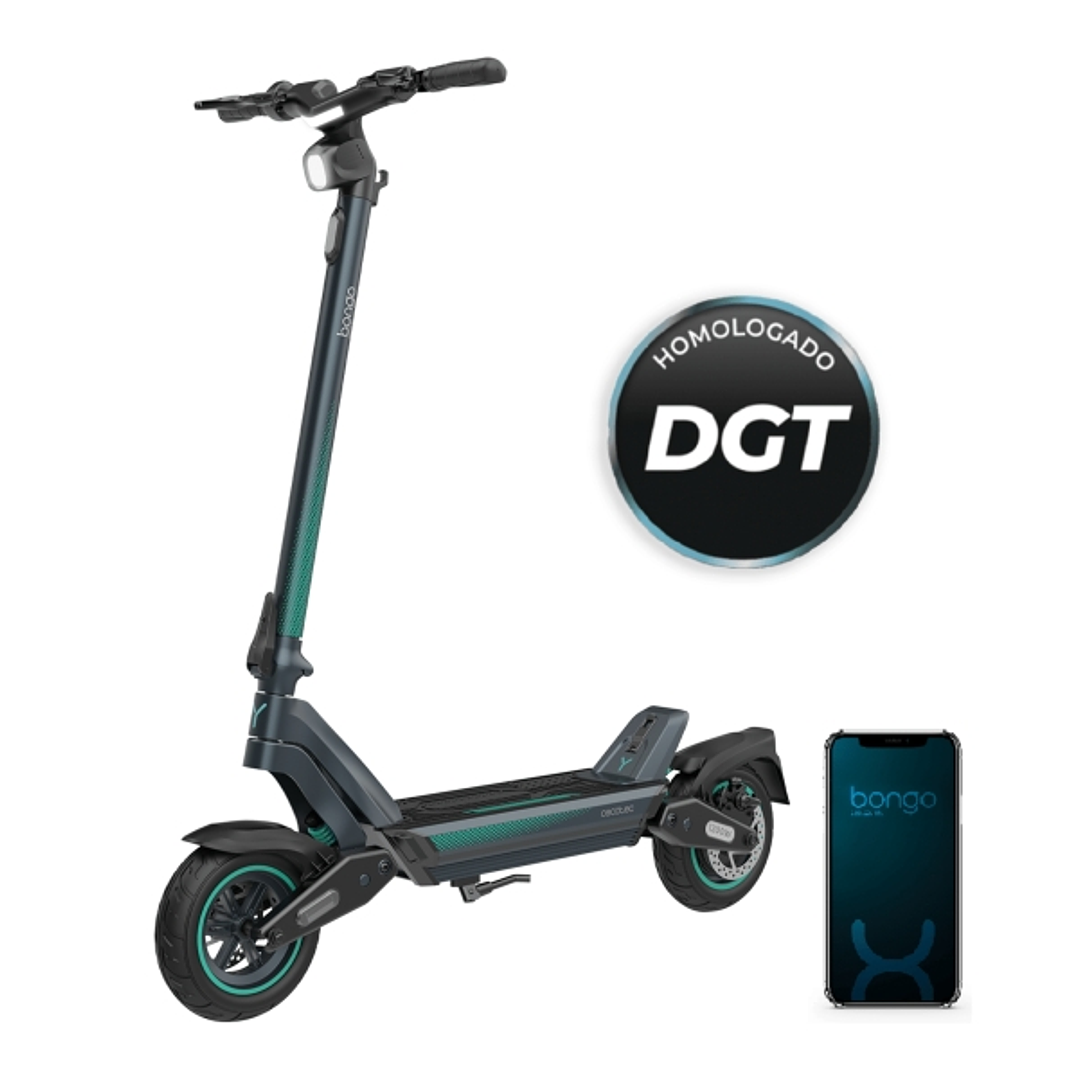 Cecotec Bongo Y65 Connected Patinete Electrico - 1200W - Autonomia 65km - Doble Suspension - Ruedas 10