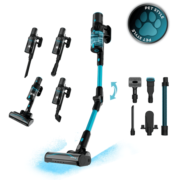 Cecotec Conga Rockstar 3500 Storm Pet Flex Aspirador Escoba Vertical sin Cable - 500W - 30kPa - Autonomia 70min - Cepillo Antienredos - Tubo Flexible  1