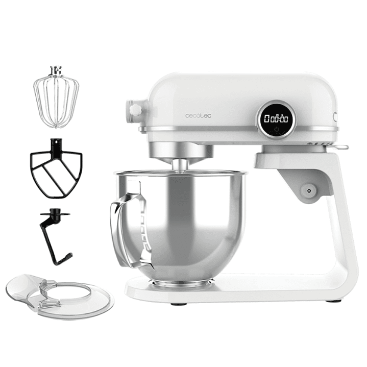 Cecotec Twist and Fusion 4500 Luxury Batidora Amasadora - 800W - Movimiento Planetario - Bol de Acero de 5.2L - 8 Velocidades - Multifuncion - Pantall 1