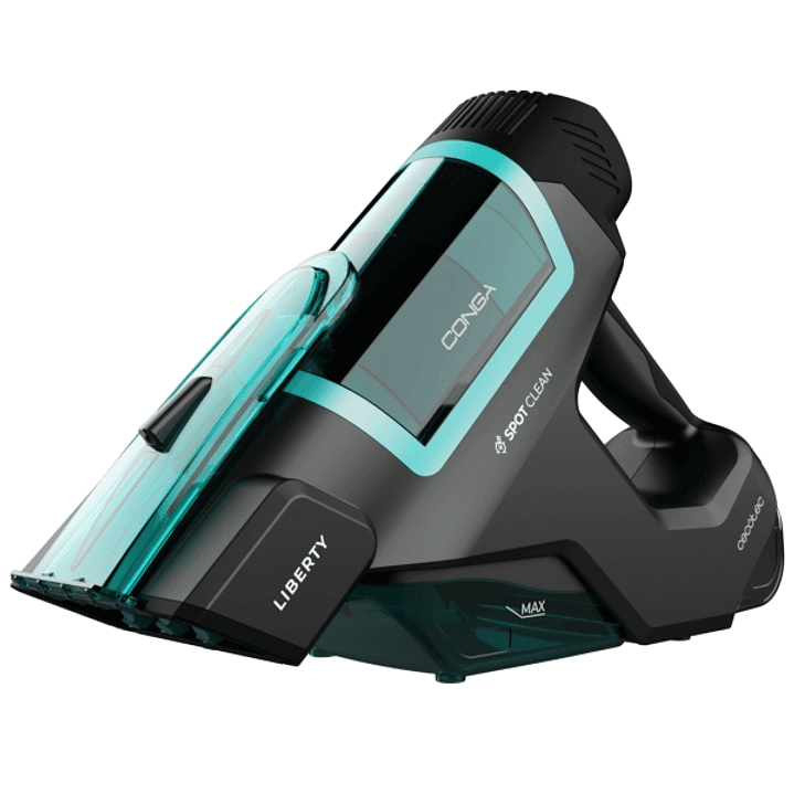 Cecotec Conga Hand Carpet and Spot Clean 2500 Aspirador de Mano para Tapiceria - Cepillo Motorizado - Doble Deposito - Autonomia hasta 25min - Spray p 1