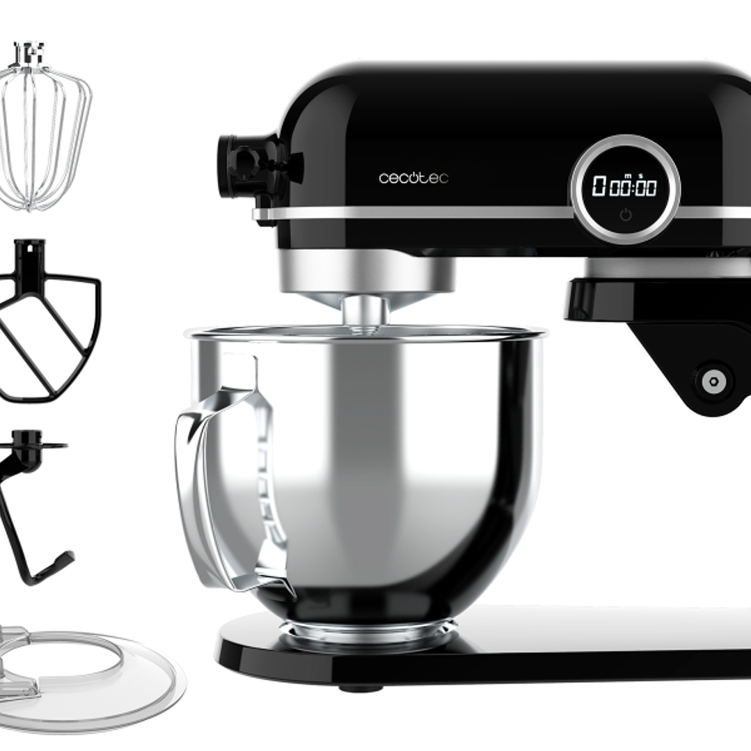 Cecotec Twist and Fusion 4500 Luxury Batidora Amasadora - 800W - Movimiento Planetario - Bol de Acero de 5.2L con Asa - 8 Velocidades - Multifuncion - 1