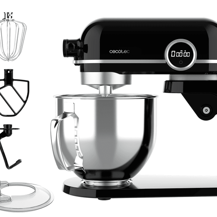 Cecotec Twist and Fusion 4500 Luxury Batidora Amasadora - 800W - Movimiento Planetario - Bol de Acero de 5.2L con Asa - 8 Velocidades - Multifuncion - 1
