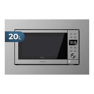 Cecotec GrandHeat 2000 Built-in Microondas Encastrable - 700W - Capacidad 20L - Grill 900W - 9 Funciones Preconfiguradas - Revestimiento Acero Inoxida