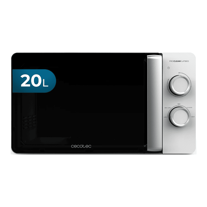 Cecotec Proclean 3010 Flatbed Microondas sin Plato - Potencia de 700W - Capacidad de 20L - Revestimiento Ceramico - Temporizador de 30min - Tecnologia 1