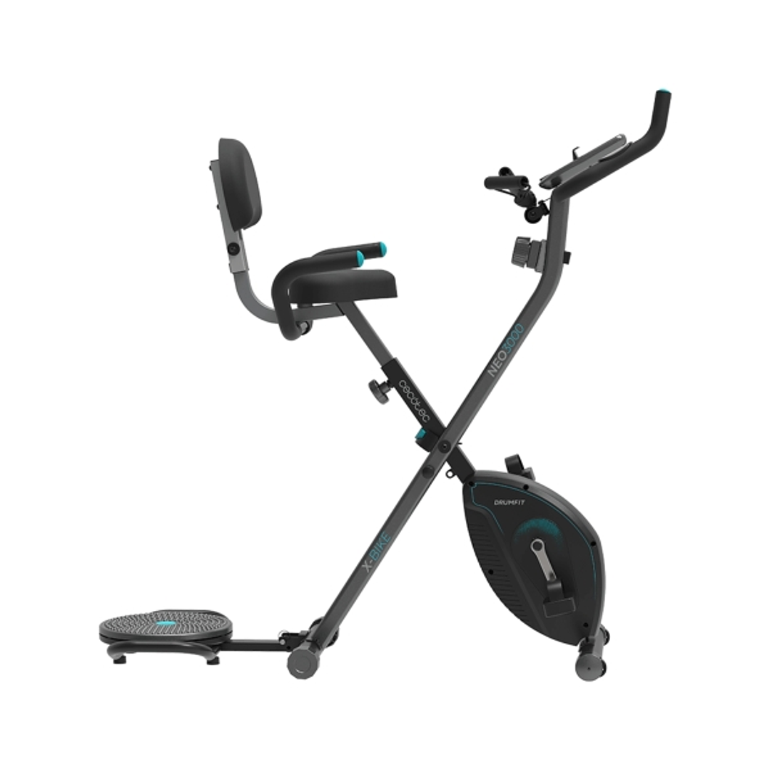 Cecotec DrumFit X-Bike 3000 Neo Pro Bicicleta Estatica Plegable - Pantalla LCD - Sillin Acolchado y Respaldo - Soporte para Dispositivos - Resistencia 1