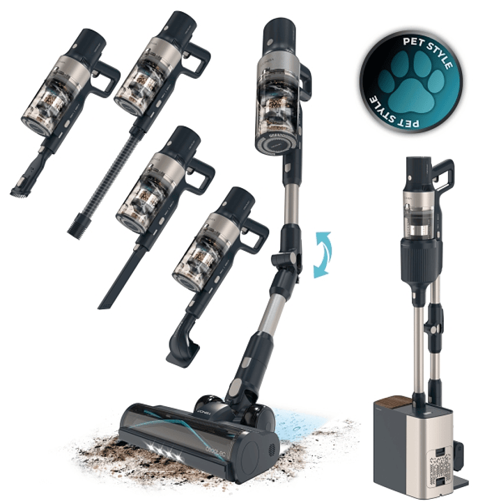 Cecotec Conga Rockstar 5500 Station Pet Flex Aspirador Escoba Vertical sin Cable - 700W - 30kPa - Autonomia 90min - Tubo Flexible - Luz LED - Bateria  1