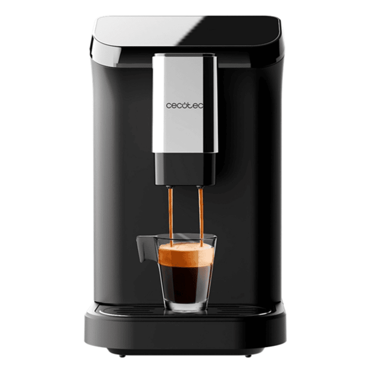 Cecotec Cremmaet Macchia Black Cafetera Automatica Compacta - Presion de 19bar - Sistema de Calentamiento Rapido - Deposito 200g de Grano - Deposito A 1