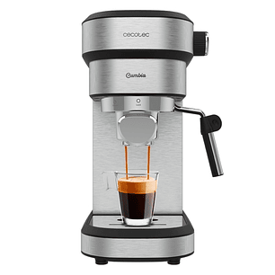Cecotec Cafelizzia 790 Steel DUO Cafetera Expresso - 1350W - Presion de 20Bar - Doble Salida de Cafe - Vaporizador Orientable - Deposito 1.2L Extraibl